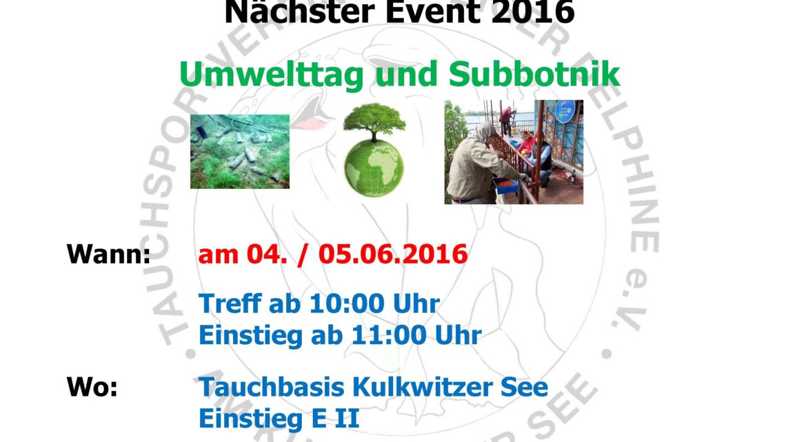 2016 05 10 Nächstes Event Delphine Umwelttag Juni 2016