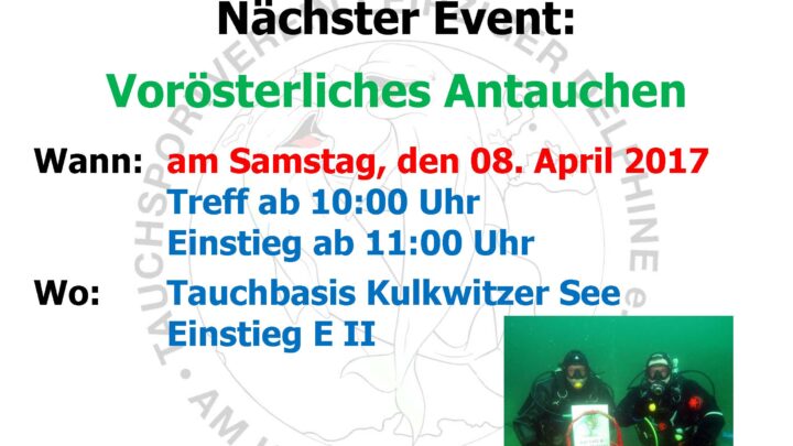 2017 03 27 Nächster Event Delphine Vorösterliches Antauchen 2017